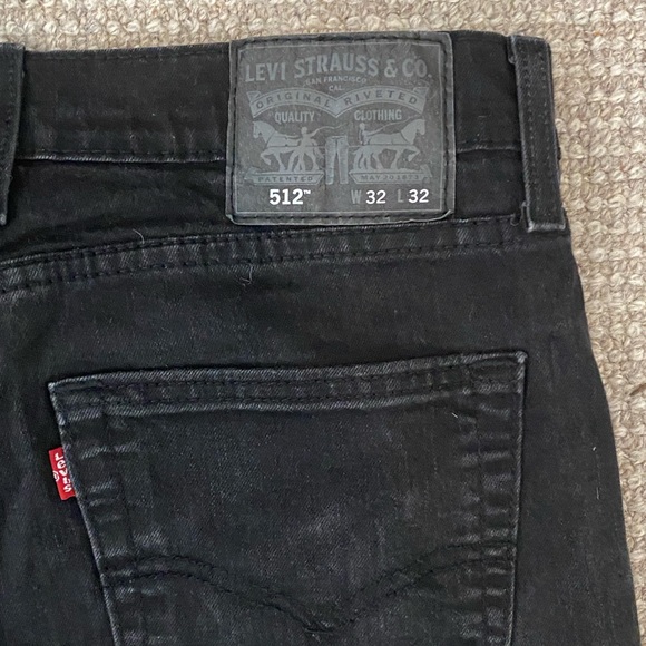 Levi's 512 Men's Black Denim Jeans 32x32 - Picture 1 of 3